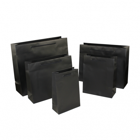 Luxury Black Matt Paper Bags | Matt Paper Bags With Rope Handles ...