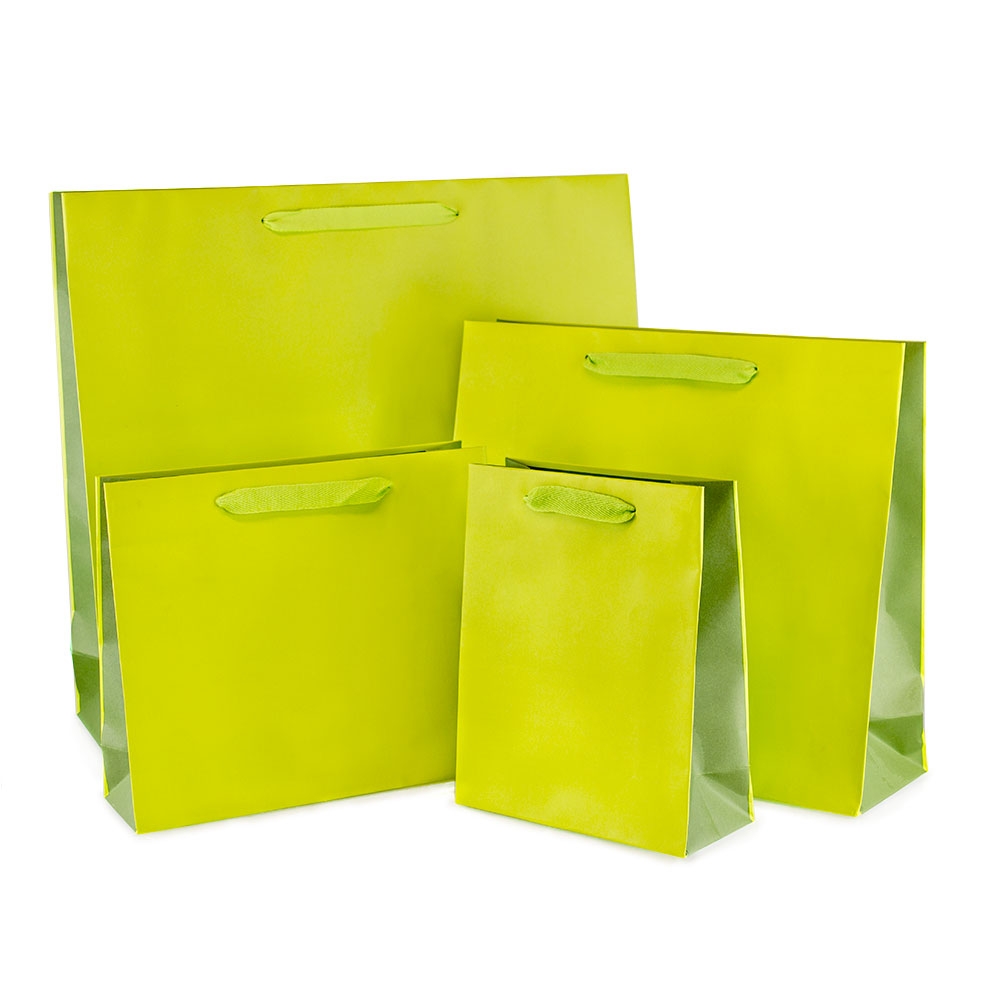Download Two Colour Paper Bags with Ribbon Handles - Precious Packaging