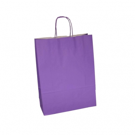 Purple Paper Bags | Twisted Handle Paper Bags - Precious Packaging