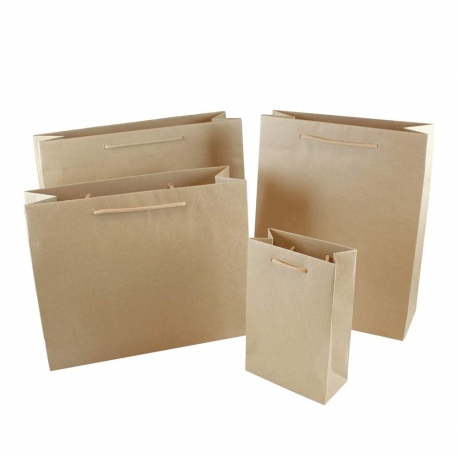 Blank Brown Paper Carrier Bags with Handles for Shopping on Wood Table  Stock Photo  Image of craft paper 214327954