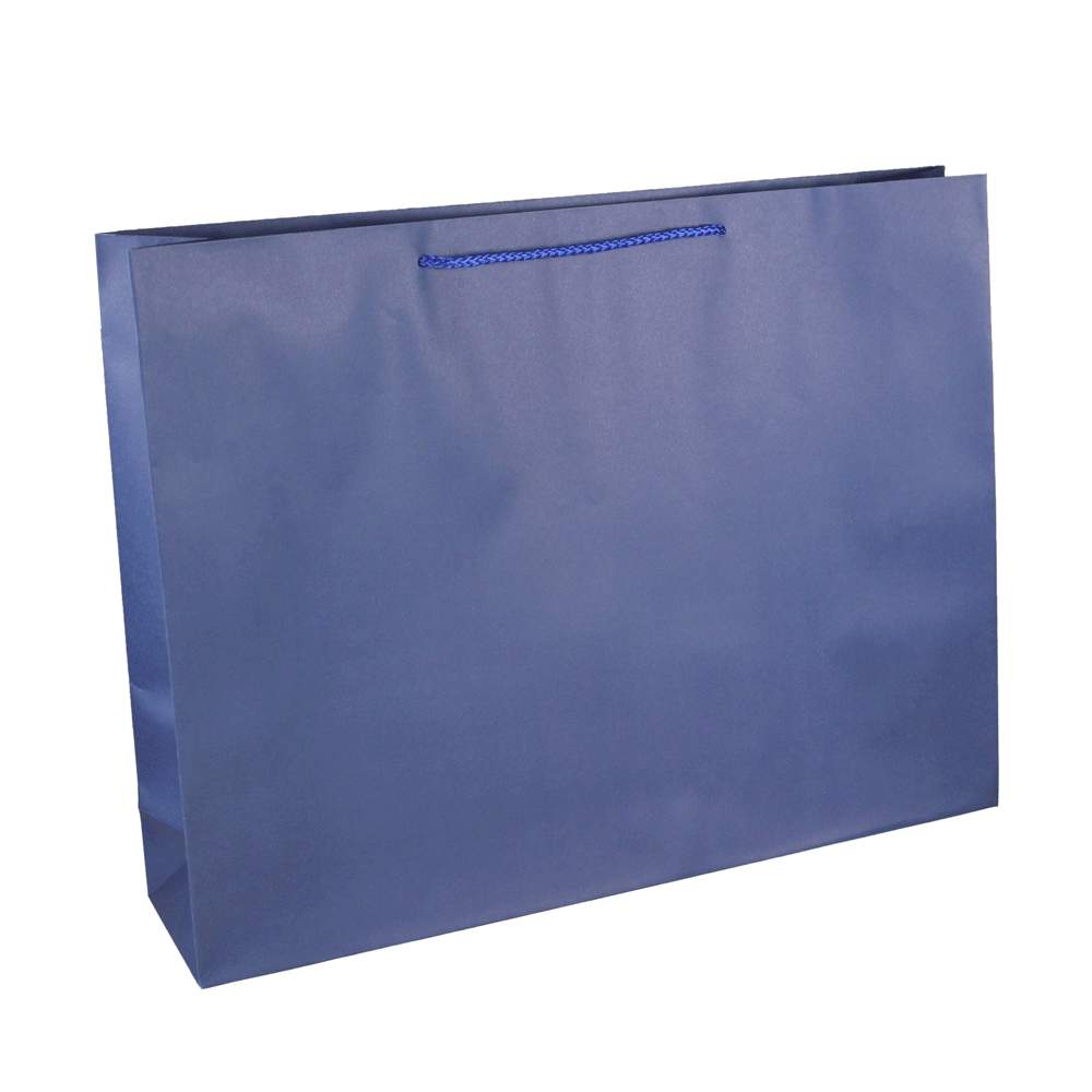 Blue Paper Rope Handle Bags | Recycled White Paper Bags| Recycled Paper Bags - Precious Packaging